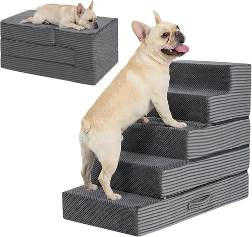 Vista 12 de Escaleras para perros pequeños, escalones plegables para perros de 18