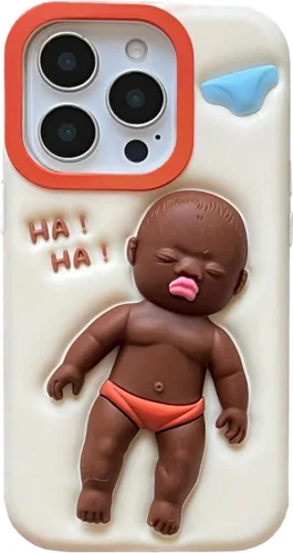 Vista 13 de Funda fea compatible con iPhone 11, 3D Kawaii payaso caricatura, divertido protector de silicona suave a prueba de golpes para mujeres y niñas