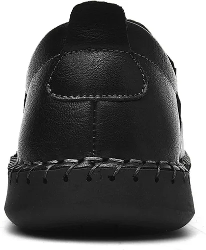 Vista 4 de Shaire Zapatos casuales de cuero sin cordones para hombre, zapatos cómodos y transpirables para caminar para hombres