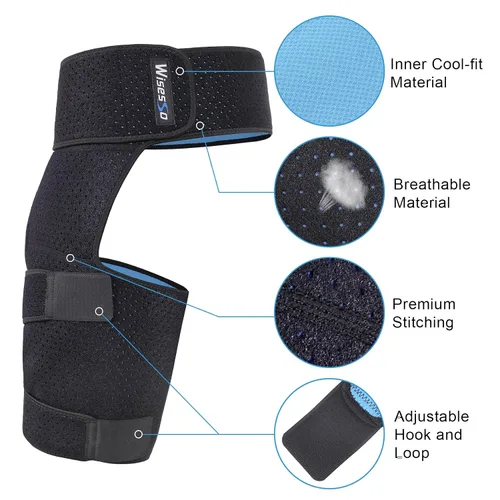 Vista 2 de Soporte de cadera para la ingle, para aliviar el dolor de ciática, azul Thigh Support for Groin, Thigh, Hamstring, Pulled Muscle Injury, Sciatic