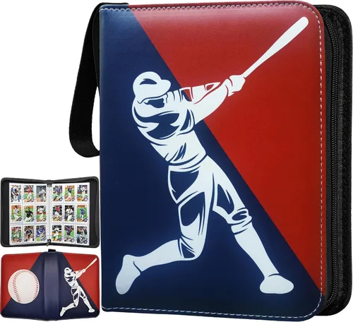 Vista 12 de Carpeta de Tarjetas de Béisbol con 440 Bolsillos, Libro de Tarjetas de Béisbol de 55 Fundas con 3 Anillas, Soporte para Tarjetas de Intercambio