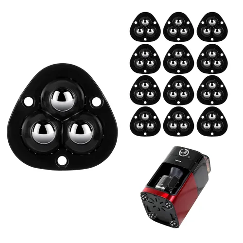 Vista 9 de 4 ruedas pequeñas para electrodomésticos, deslizadores giratorios adhesivos, mini ruedas universales autoadhesivas, caja de almacenamiento de Negro