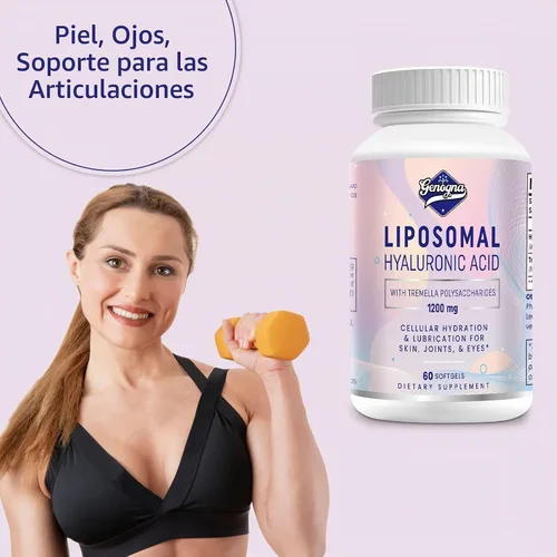 Vista 2 de Suplemento de ácido hialurónico liposomal de 1000 mg para piel y cabello, 1 paquete