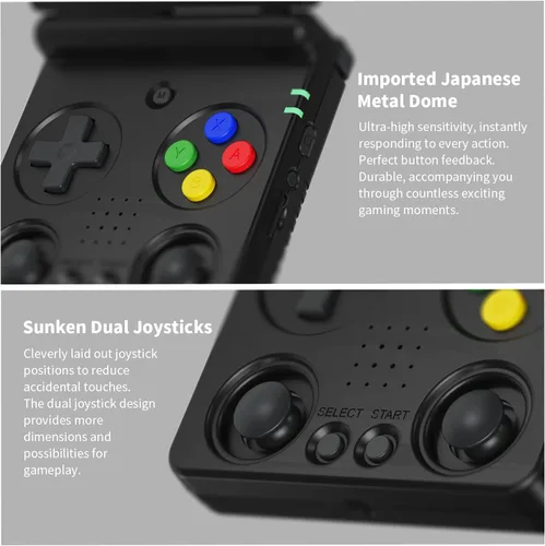 Vista 5 de RG34XXSP - Consola de juegos de mano retro RG34XX SP consola de juegos retro con 64G precargados más de 5000 juegos, batería de 3300 mAh, soporte