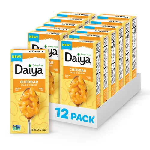 Vista 8 de Daiya Macarrones con queso cheddar añejo, sin lácteos, sin gluten, pasta de arroz vegana a base de plantas, 5.5 onzas (paquete de 12)