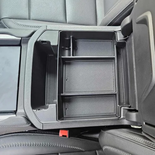 Vista 6 de TOPINSTALL Bandeja de Consola Deslizante Eléctrica Compatible con Accesorios Chevy Tahoe/Suburban/GMC Yukon 2021-2026, Organizador de Reposabrazos