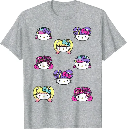 Vista 52 de hello kitty Kawaii Multi peinado Tee, Azul (Heather blue)
