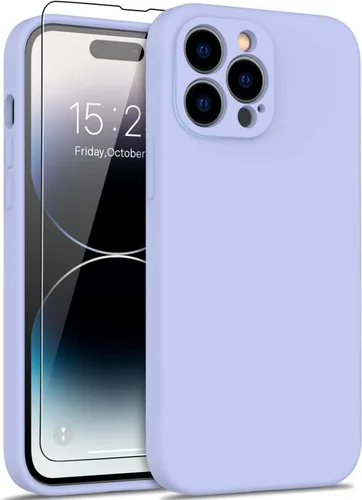 Vista 34 de DEENAKIN Funda compatible con iPhone 14 Plus con protector de pantalla, funda mejorada para cámara, goma de gel de silicona suave probada contra