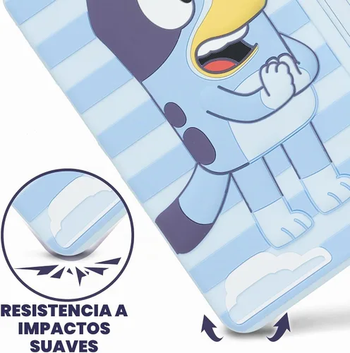 Vista 5 de Bluey Funda para iPad para Niños - Funda 10.2 para iPad de 9ª/8ª/7ª Generación - 2019/2020/2021 Funda para Tablet con Soporte, Protector de Silicona