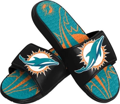 Vista 24 de FOCO mens NFL Team Logo Athletic Sport Shower Flip Flop Sandals Gel Slides