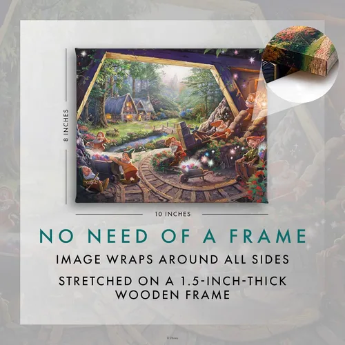 Vista 4 de Thomas Kinkade Studios Snow White and the Seven Dwarfs - Lienzo envuelto en galería (8 x 10 pulgadas)