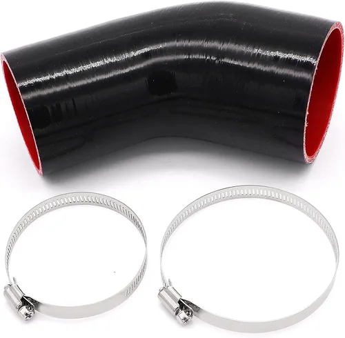 Vista 9 de Codo de 45 grados de 2 a 2.5 pulgadas, manguera de acoplador de 4 capas reforzada de silicona para turbo/intercooler/tubería de admisión, ID de 2 a