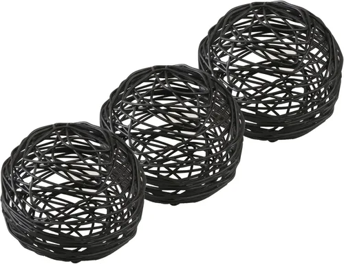 Vista 10 de Juego de 3 bolas decorativas, hechas a mano, de aluminio, decoración Oro envejecido