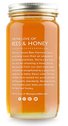 Vista 8 de Bee Harmony Miel de flores silvestres crudas americanas, 12 onzas (paquete de 2 tarros)