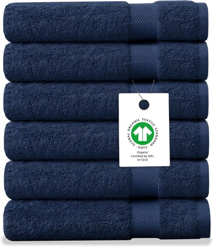 Vista 33 de Toalla de baño de felpa de algodón orgánico de lujo Certificado GOTS y OEKO-TEX Toallas de calidad hotelera premium Tecnología Feather Touch