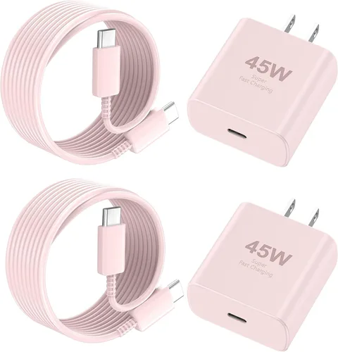 Vista 21 de Cargador para teléfono 17 16 Pro Max de carga rápida, 45 W USB C Phone 17 16 Bloque de carga súper rápido con cable de carga tipo C de 6.6 pies
