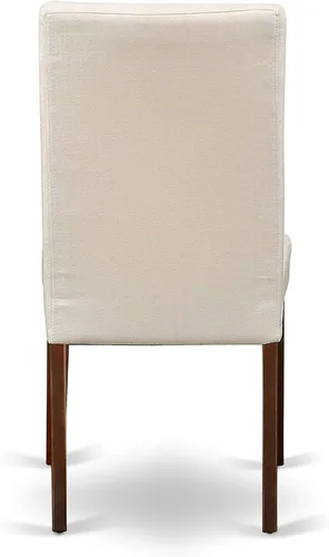 Vista 9 de East West Furniture ANDR5-MAH-01 - Juego de mesa y sillas de cocina de 5 piezas, incluye una mesa de comedor redonda con pedestal y 4 sillas