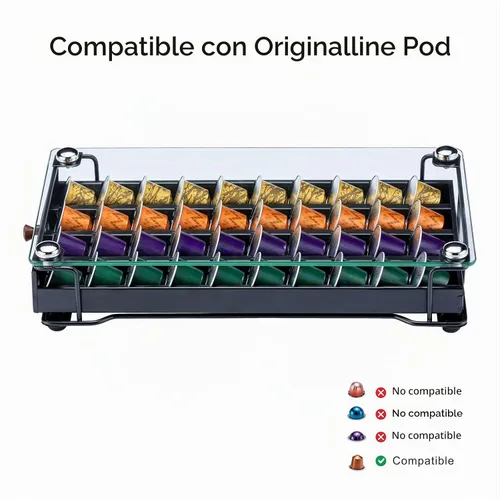 Vista 4 de ZCDCP Soporte para cápsulas de café, soporte para cápsulas originales de Nespresso, cajón de almacenamiento de cápsulas de café con parte superior