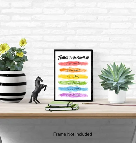 Vista 5 de Arte de pared de afirmaciones positivas – Arte de pared con citas inspiradoras – Regalo de aliento para mujeres, niñas, hija, mejor amiga, mejor