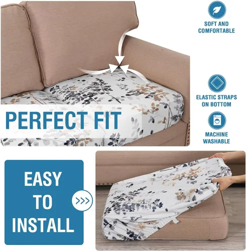Vista 4 de H.VERSAILTEX Funda de cojín de terciopelo suave y resistente para sofá de 2 cojines, gruesa y duradera