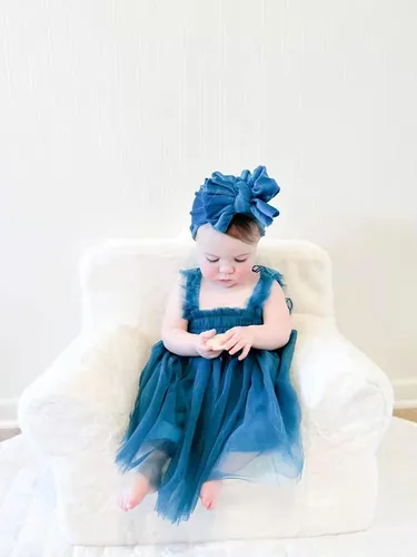 Vista 3 de Vestidos de tutú de tul mariposa en capas para niñas pequeñas vestido de princesa tutú de algodón sin mangas