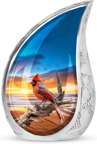 Vista 10 de Aurora Borealis - Urna de cremación en forma de lágrima para cenizas humanas de adultos hombres y mujeres, urna decorativa funeraria de Aurora