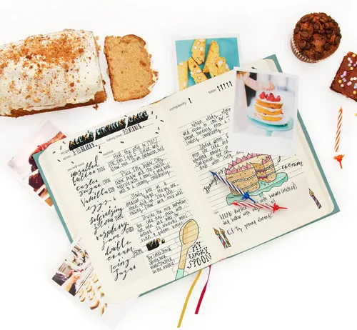 Vista 3 de Suck UK Diario de repostería – Cuaderno de recetas en blanco de tapa dura – Crea tu propio libro de cocina y diario de alimentos – Regalo ideal