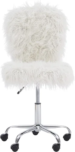 Vista 11 de Linon Cora Faux Flokati - Silla de oficina sin brazos, color blanco