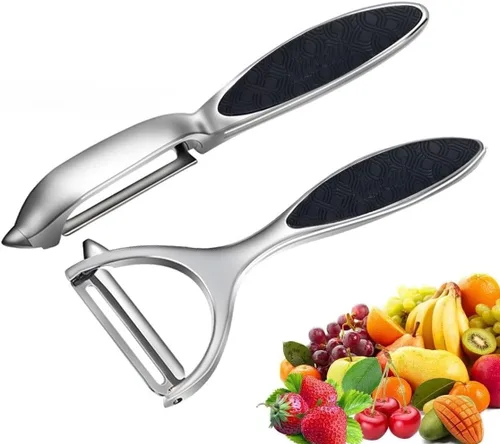 Vista 7 de Peladores de verduras para cocina, pelador en forma de Y para verduras, frutas, patatas con agarre ergonómico, 1 paquete