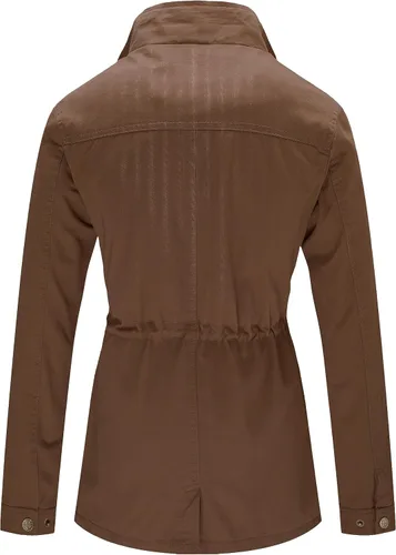 Vista 2 de WenVen Chaqueta militar casual para mujer, de algodón, cuello alto, abrigo anorak