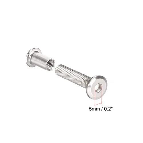 Vista 3 de uxcell Poste de tornillo apto para 3/8 pulgadas de diámetro de agujero, macho M8x30mm hebilla de cinturón, pernos de encuadernación de cuero