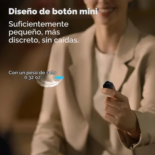 Vista 3 de RIBIU Micrófono de solapa inalámbrico para iPhone/Android, mini micrófono con cancelación de ruido, duración de la batería de 16 horas, micrófono