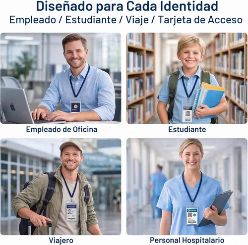 Vista 7 de Paquete de 6 soportes para insignias, soporte de plástico para tarjetas de identificación, transparente, impermeable, con cremallera resellable