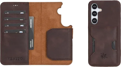 Vista 98 de Venito Florence - Funda de piel compatible con Samsung Galaxy S9, extra segura con bloqueo RFID, cartera desmontable para teléfono (gris decolorado)