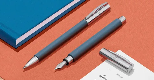 Vista 4 de Faber-Castell Ambition - Pluma estilográfica, resina azul