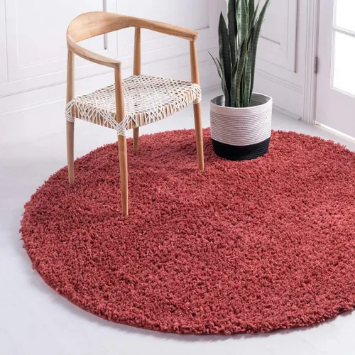 Vista 412 de Unique Loom Colección Davos Shag - Alfombra Lino