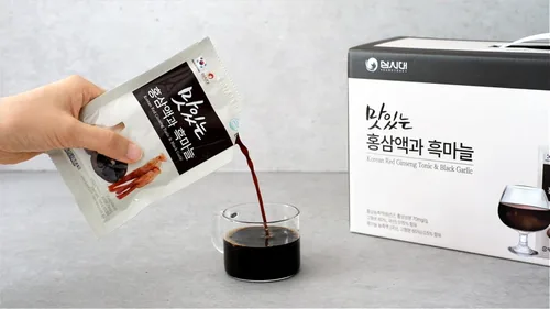 Vista 6 de SAMSIDAE Tónico de ajo negro y panax rojo coreano. Soporta concentración, recuperación de fatiga, antioxidante. 2.4 fl oz x 30 bolsas
