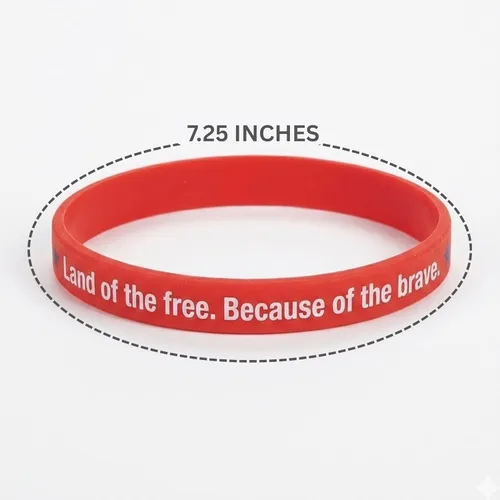 Vista 2 de Bandas de silicona delgadas patrióticas para el 4 de julio - Pulseras de goma - 24 piezas
