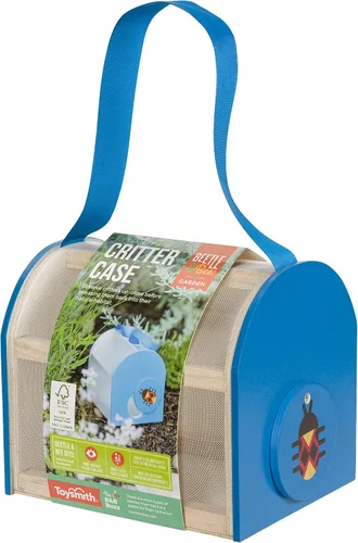 Vista 2 de Toysmith Backyard Exploration FSC - Estuche para criaturas de madera, color azul, pequeño