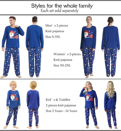 Vista 3 de Conjunto de pijama a juego para la familia, lindo árbol de Navidad, muñeco de nieve, pijamas de vacaciones para parejas y niños