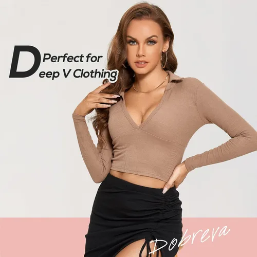 Vista 4 de DOBREVA - Brasier de encaje con efecto push up para mujer, con aros, con inmersión, cobertura completa, sexy, talla grande, con soporte Beige