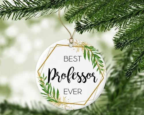 Vista 3 de Adorno de Navidad para profesor, regalo de Navidad para profesor, el mejor profesor del mundo, el mejor profesor de la historia, regalos
