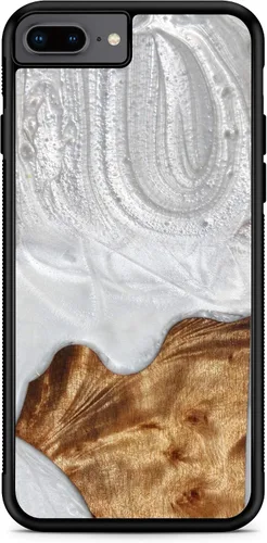 Vista 21 de WUDN Funda delgada de resina y madera para teléfono compatible con Apple iPhone 6, 6s, 7, 8, SE