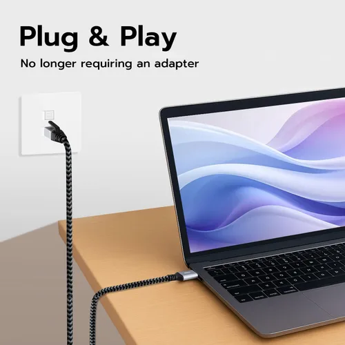 Vista 3 de Mcbazel Cable USB C a Ethernet 2M, adaptador de red de alta velocidad tipo C a RJ45, cable Gigabit Ethernet a USB C para portátiles, PC, iPad