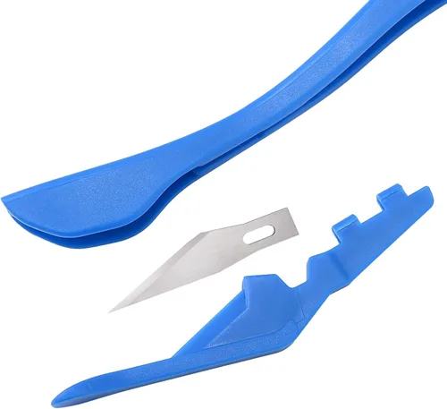 Vista 8 de EHDIS Cortador de papel de regalo, 2 paquetes de cortador de papel de regalo de Navidad, cortador de rollo de papel deslizante para vacaciones, Azul