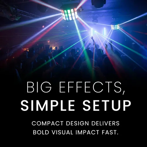 Vista 6 de CHAUVET DJ Mini Kinta ILS Compact LED Derby Effect Light Salida de haz múltiple RGBW a través de 48 lentes Compatible con ILS DMX y Master