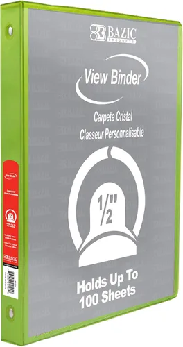 Vista 39 de BAZIC Products Carpeta organizadora de 3 anillas de 1/2 pulgada con vista económica, color negro, anillo redondo, capacidad para 100 hojas de papel
