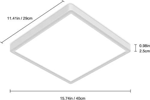 Vista 3 de Lámpara de techo LED regulable de 12 pulgadas con control remoto, brillo CCT completo de 24 W, luz de techo LED cuadrada ajustable, accesorio