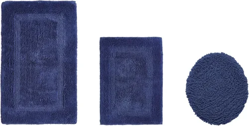 Vista 175 de Better Trends - Juego de 2 alfombras de baño 100% algodón, extra suaves, con borlas, de 17" x 24", alfombra de baño superabsorbente y reversible