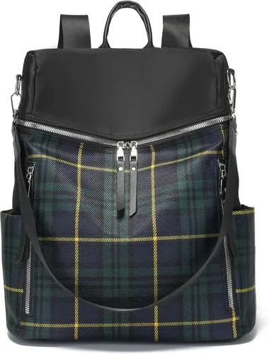 Vista 11 de zhongningyifeng Mochila para mujer, impermeable, ligera, a la moda, casual, de viaje, bolsa de hombro para mujer (negro, grande)